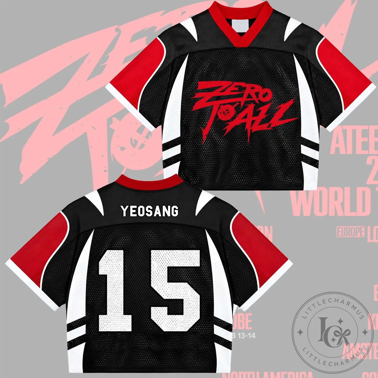 ATEEZ Zero To All World Tour Atiny Number 08 Black Mixed Mesh Jersey 15 ATEEZ Zero To All World Tour Atiny Number 08 Black Mixed Mesh Jersey