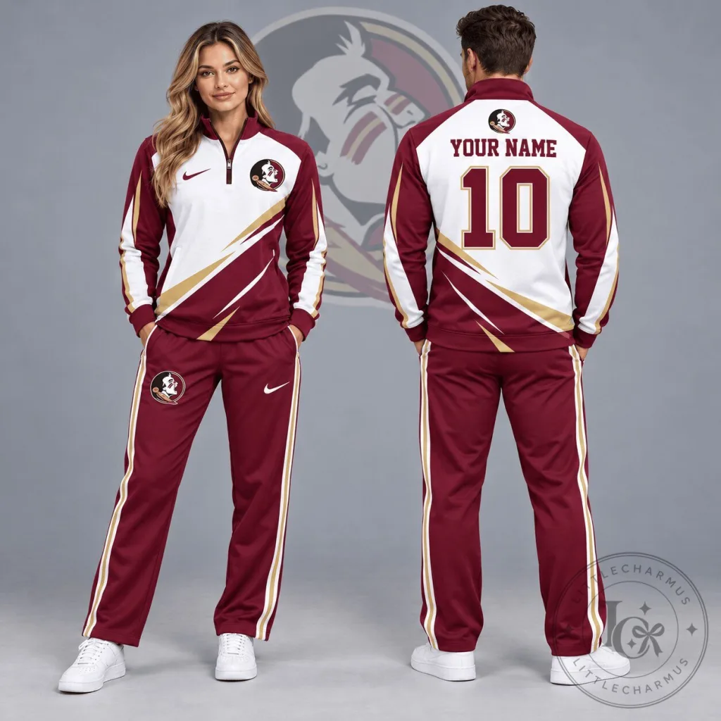 Florida State Seminoles Personalized Lightning Quarter-Zip Track Jacket Florida State Seminoles Personalized Lightning Quarter-Zip Track Jacket