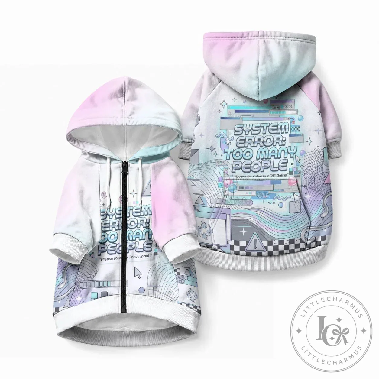 System Error Too Many People Y2K Retro Tech Computer Interface Pet Hoodie 12 System Error Too Many People Y2K Retro Tech Computer Interface Pet Hoodie