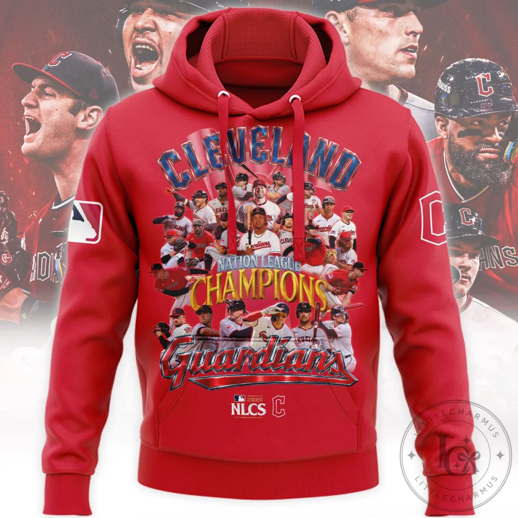 Cleveland Guardians 2026 NLCS Champions Baseball Team Red Hoodie Cleveland Guardians 2026 NLCS Champions Baseball Team Red Hoodie
