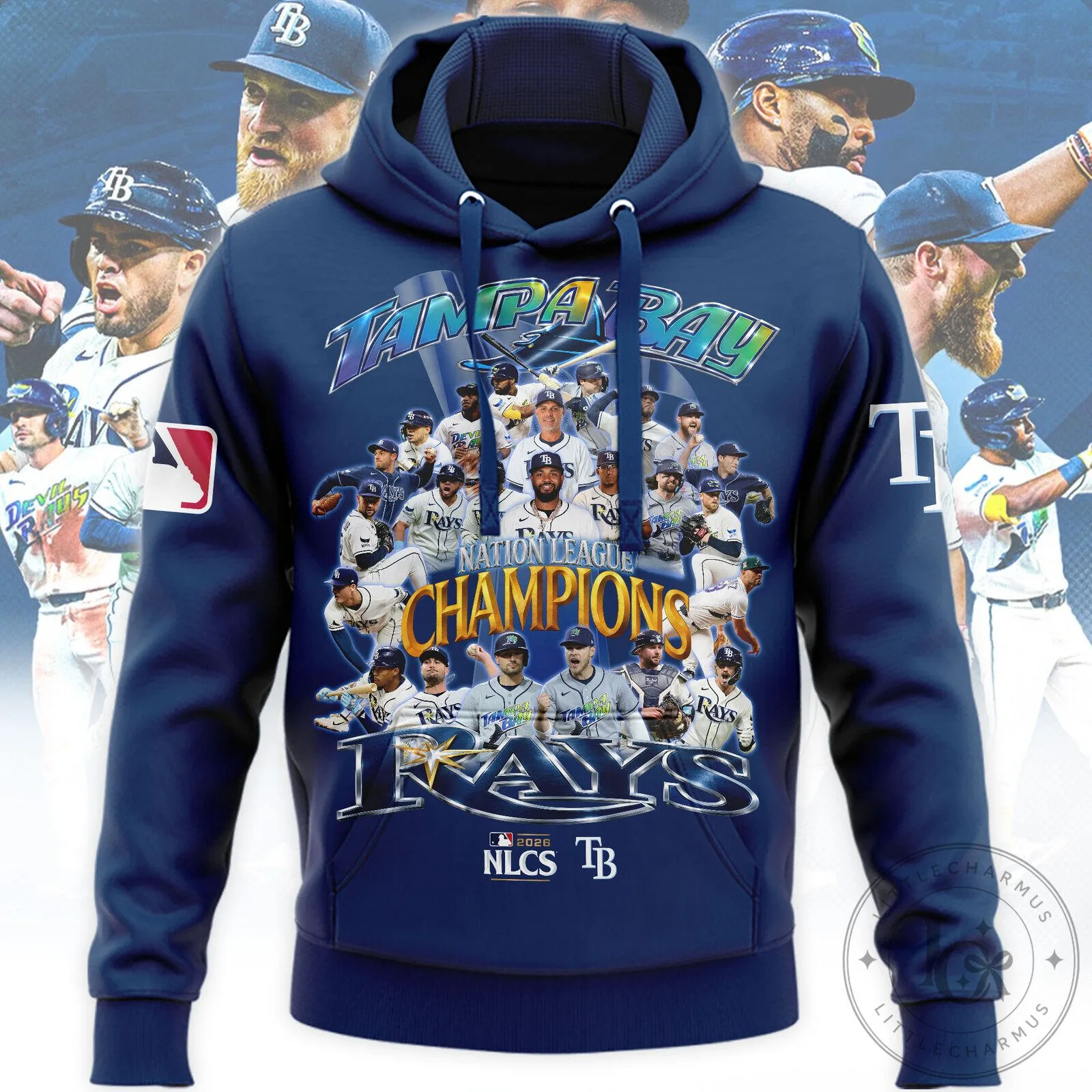 Tampa Bay Rays 2026 Nation League Champions Baseball Team Hoodie