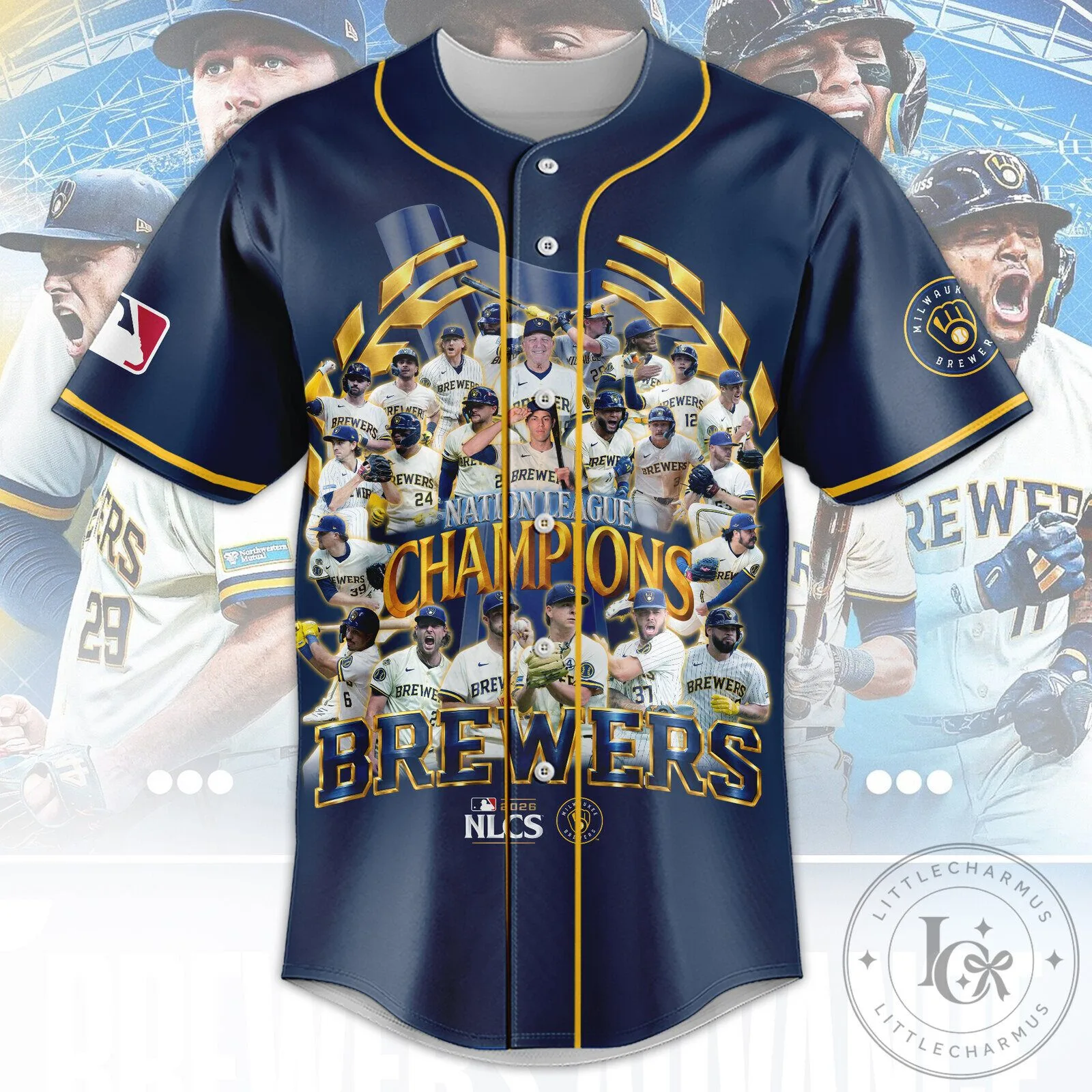 Milwaukee Brewers National League Champions Baseball Jersey