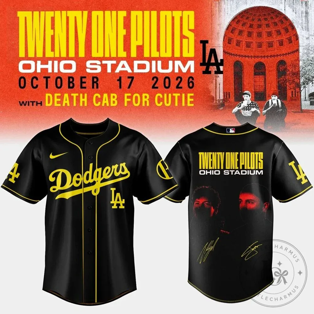 Twenty One Pilots Ohio Stadium Concert Baseball Jersey with Death Cab For Cutie 10 Twenty One Pilots Ohio Stadium Concert Baseball Jersey with Death Cab For Cutie