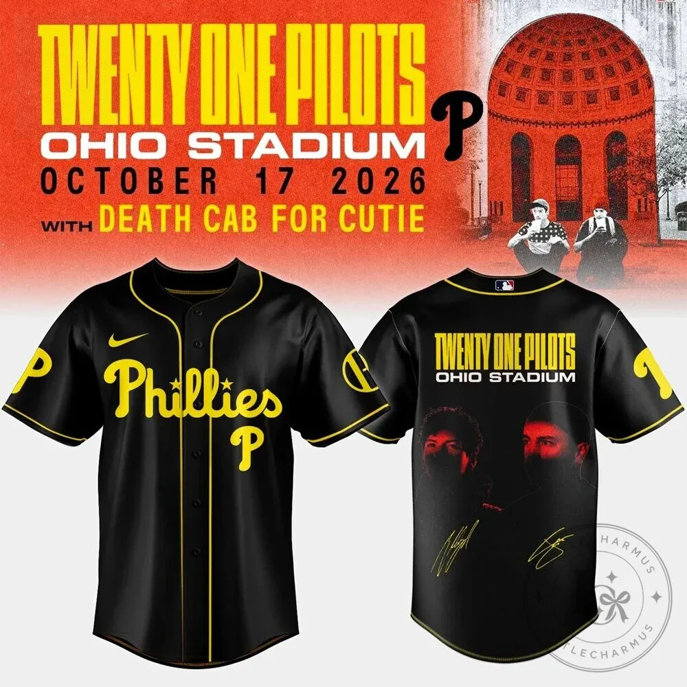 Twenty One Pilots Ohio Stadium Concert Baseball Jersey with Death Cab For Cutie 11 Twenty One Pilots Ohio Stadium Concert Baseball Jersey with Death Cab For Cutie
