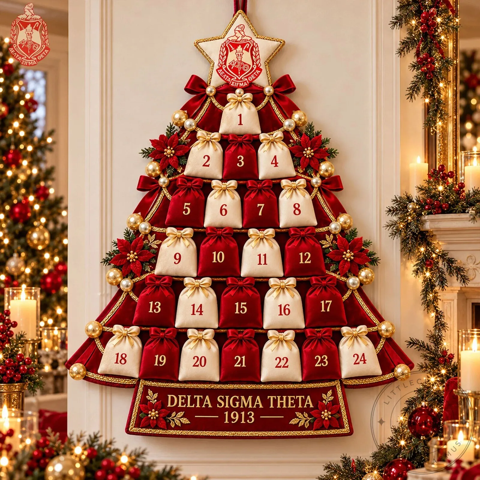 Delta Sigma Theta Christmas Tree Advent Calendar with Star Topper 2D 9 Delta Sigma Theta Christmas Tree Advent Calendar with Star Topper