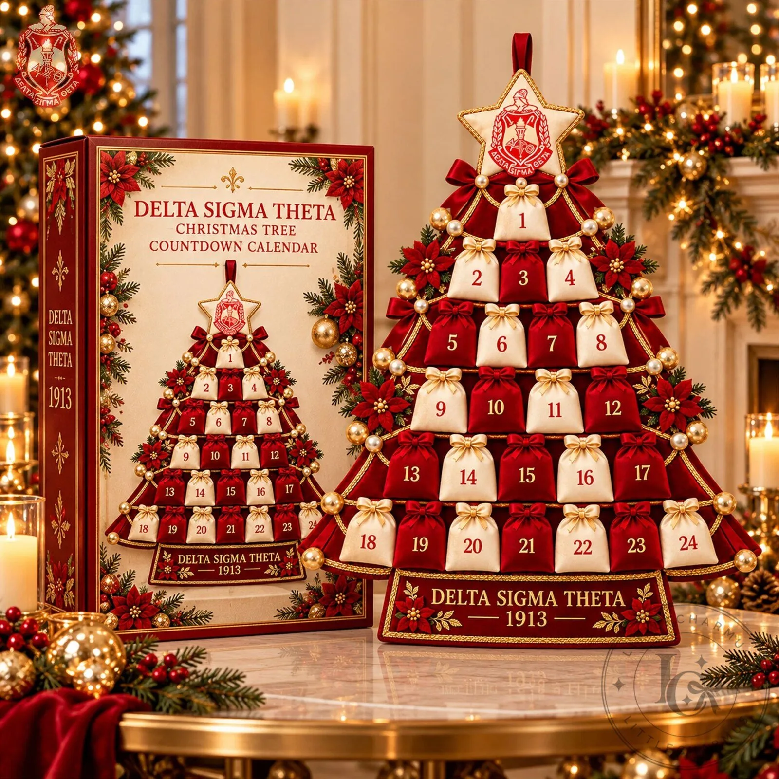 Delta Sigma Theta Christmas Tree Advent Calendar with Star Topper 2D 10 Delta Sigma Theta Christmas Tree Advent Calendar with Star Topper