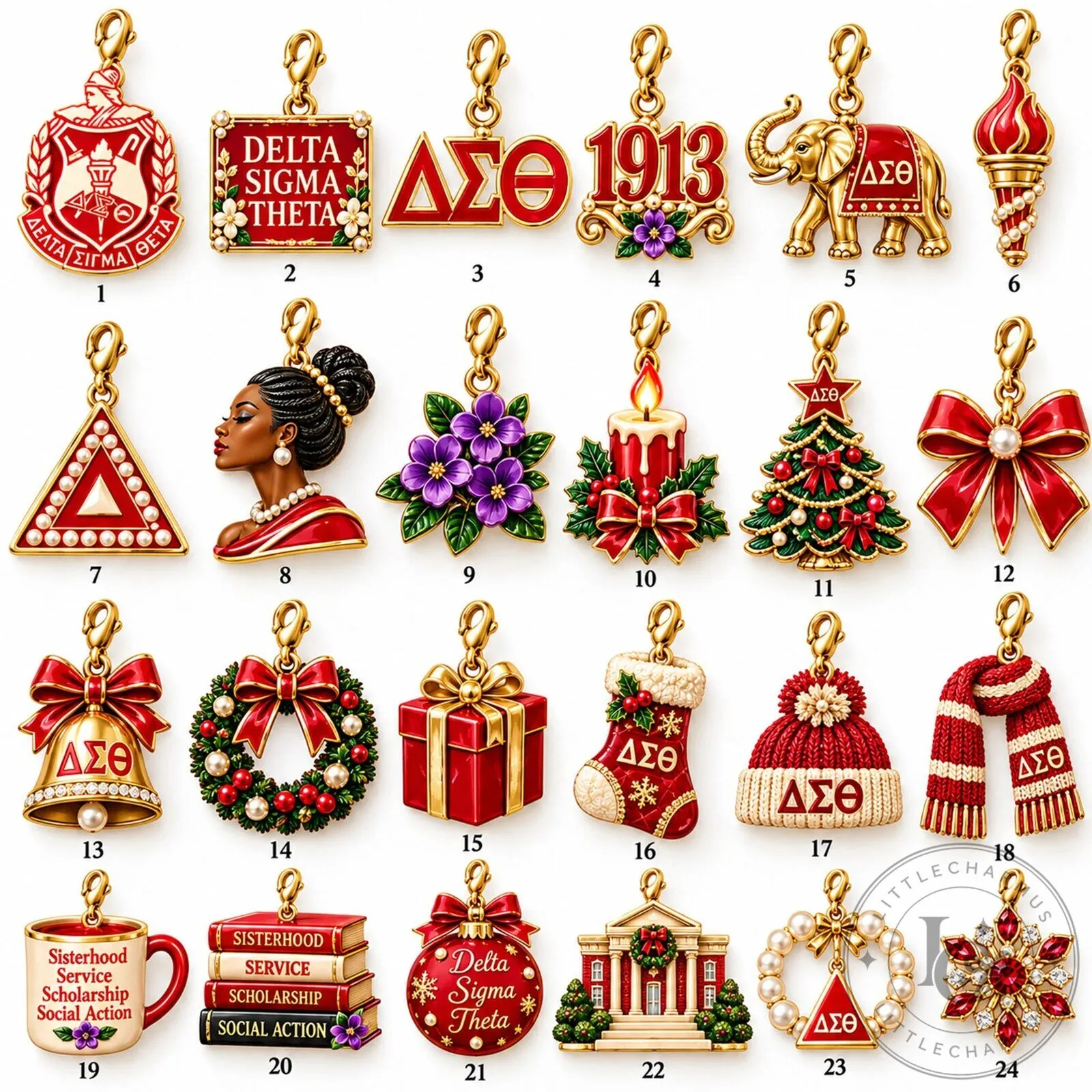 Delta Sigma Theta Christmas Tree Advent Calendar with Star Topper 2D 11 Delta Sigma Theta Christmas Tree Advent Calendar with Star Topper