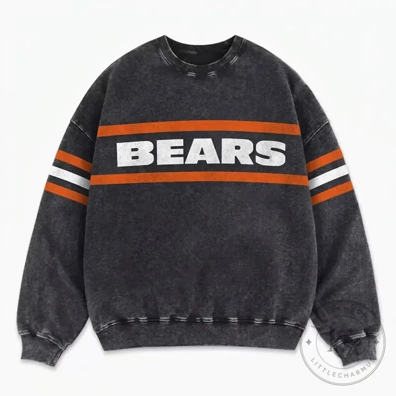 Chicago Bears Football Team Vintage Washed Sweatshirt