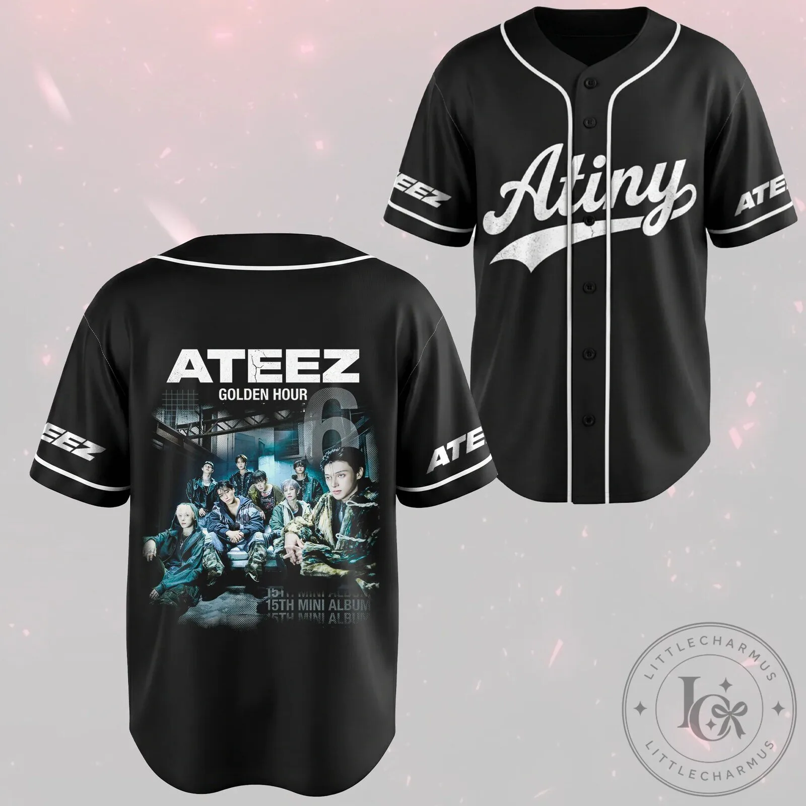 Ateez Golden Hour Part 2 Album Atiny Baseball Jersey K-Pop Fan Apparel
