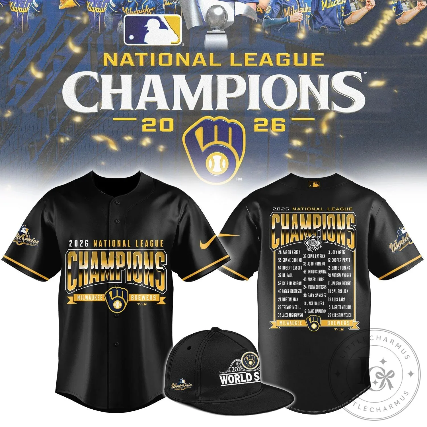 2026 National League Champions Jersey - Milwaukee Brewers Baseball Gear 6 2026 National League Champions Jersey - Milwaukee Brewers Baseball Gear
