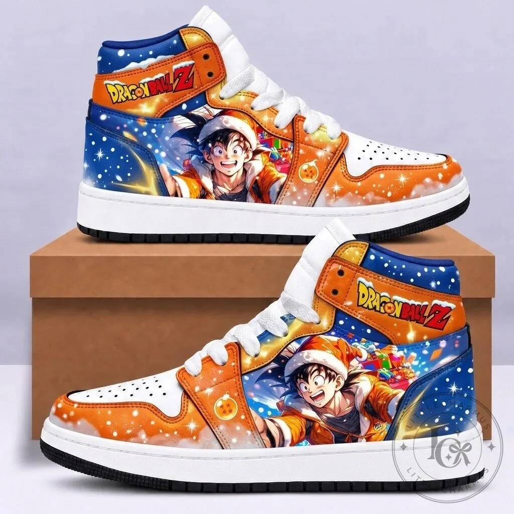 Dragon Ball Z Goku Christmas Holiday High Top Sneakers Anime Collector Shoes