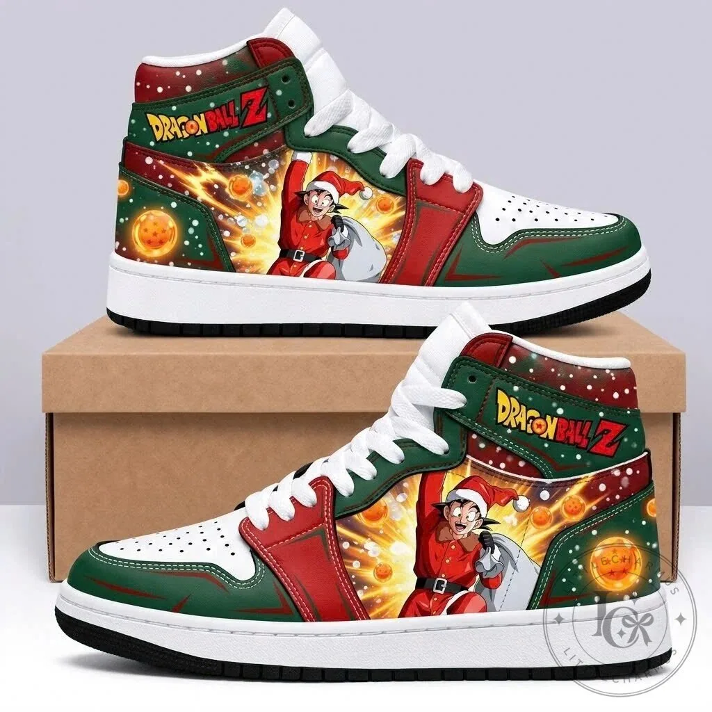Dragon Ball Z Goku Christmas Holiday High Top Sneakers Anime Collector Shoes 10 Dragon Ball Z Goku Christmas Holiday High Top Sneakers Anime Collector Shoes