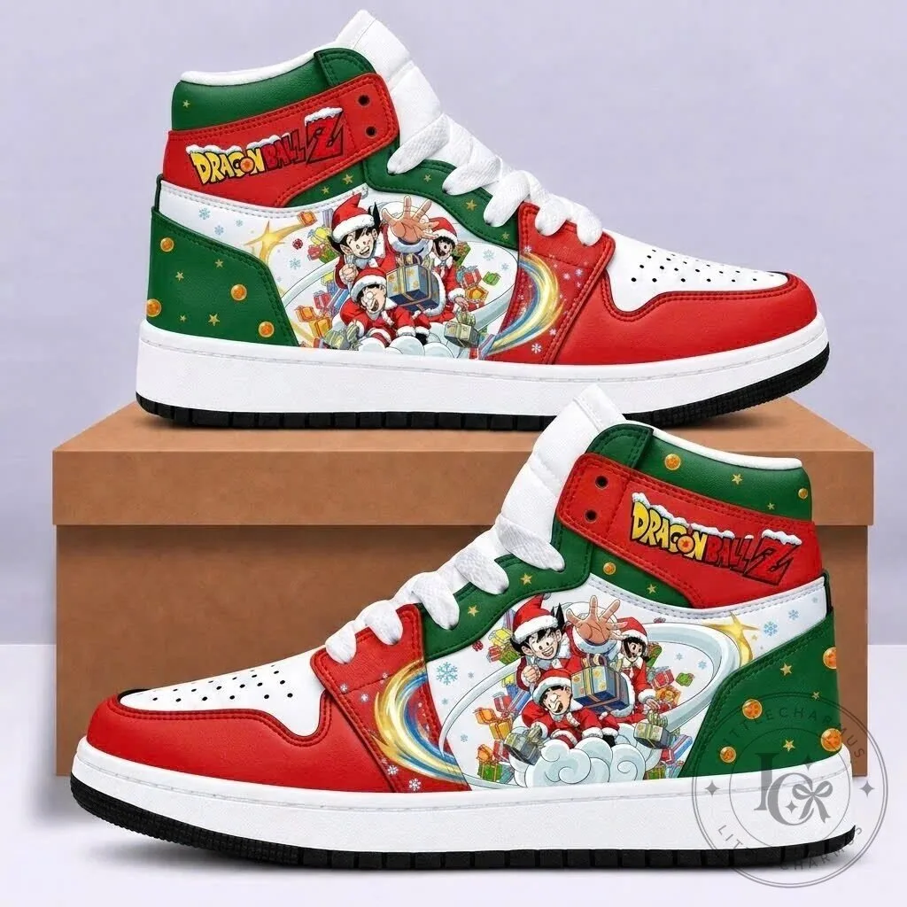 Dragon Ball Z Goku Christmas Holiday High Top Sneakers Anime Collector Shoes 11 Dragon Ball Z Goku Christmas Holiday High Top Sneakers Anime Collector Shoes