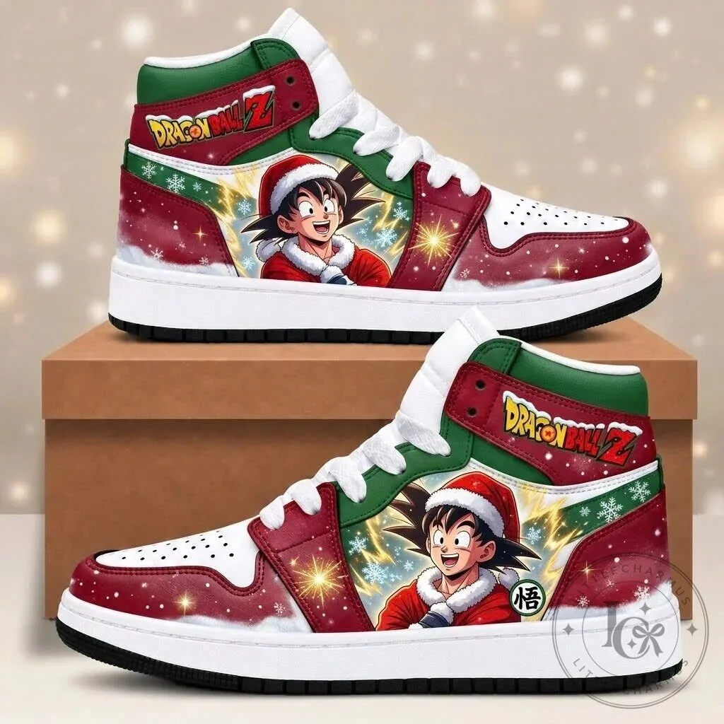 Dragon Ball Z Goku Christmas Holiday High Top Sneakers Anime Collector Shoes 12 Dragon Ball Z Goku Christmas Holiday High Top Sneakers Anime Collector Shoes