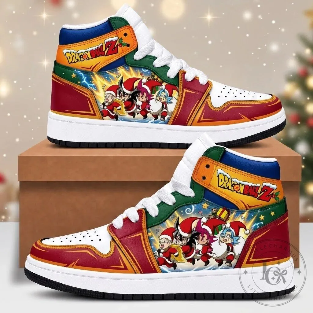 Dragon Ball Z Goku Christmas Holiday High Top Sneakers Anime Collector Shoes 13 Dragon Ball Z Goku Christmas Holiday High Top Sneakers Anime Collector Shoes