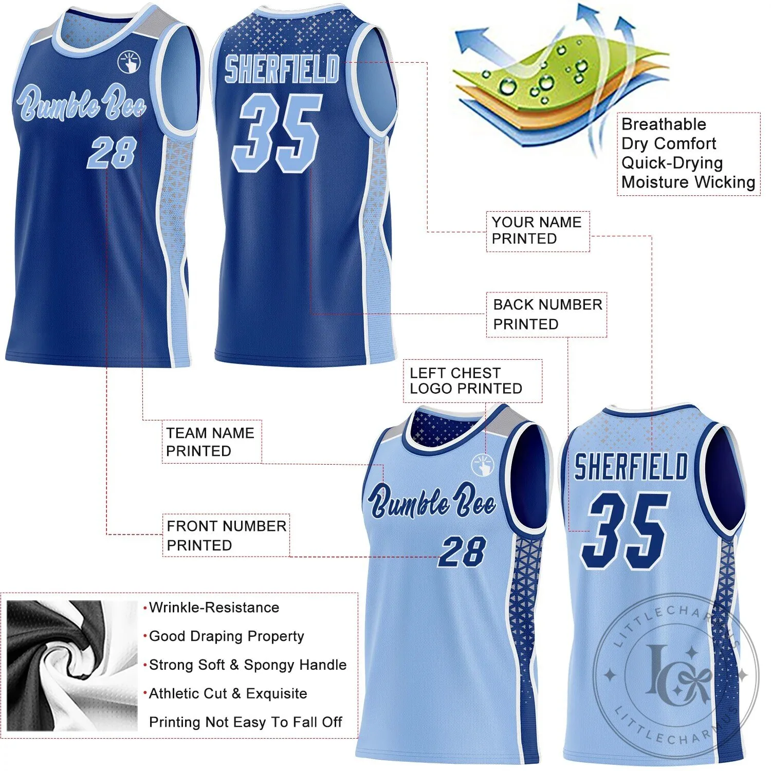 Custom Royal Blue Light Blue White Gray Reversible Basketball Jersey 13 Custom Royal Blue Light Blue White Gray Reversible Basketball Jersey