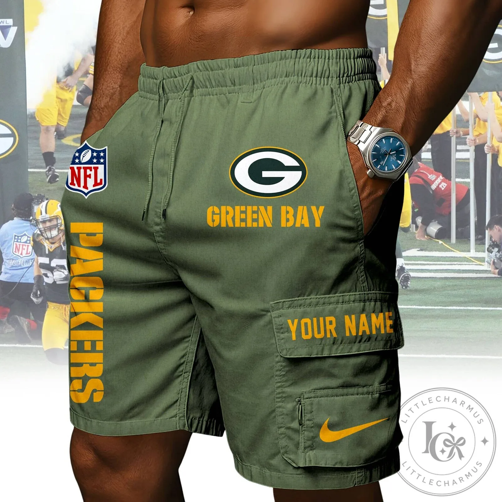 Green Bay Packers NFL Football Team Mens Athletic Shorts 11 Green Bay Packers NFL Football Team Mens Athletic Shorts