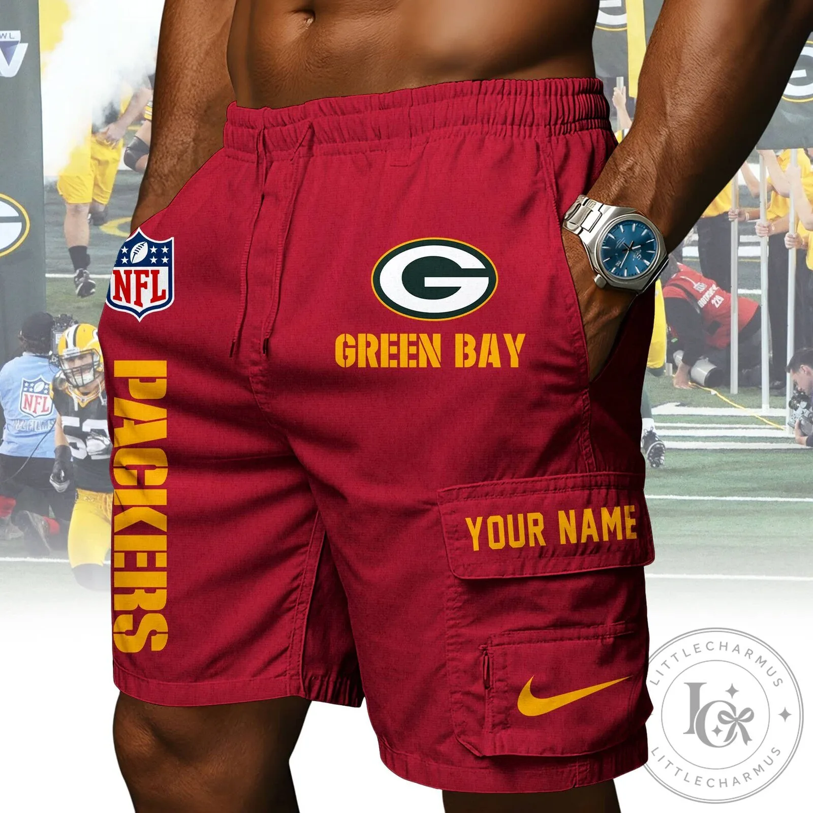 Green Bay Packers NFL Football Team Mens Athletic Shorts 13 Green Bay Packers NFL Football Team Mens Athletic Shorts