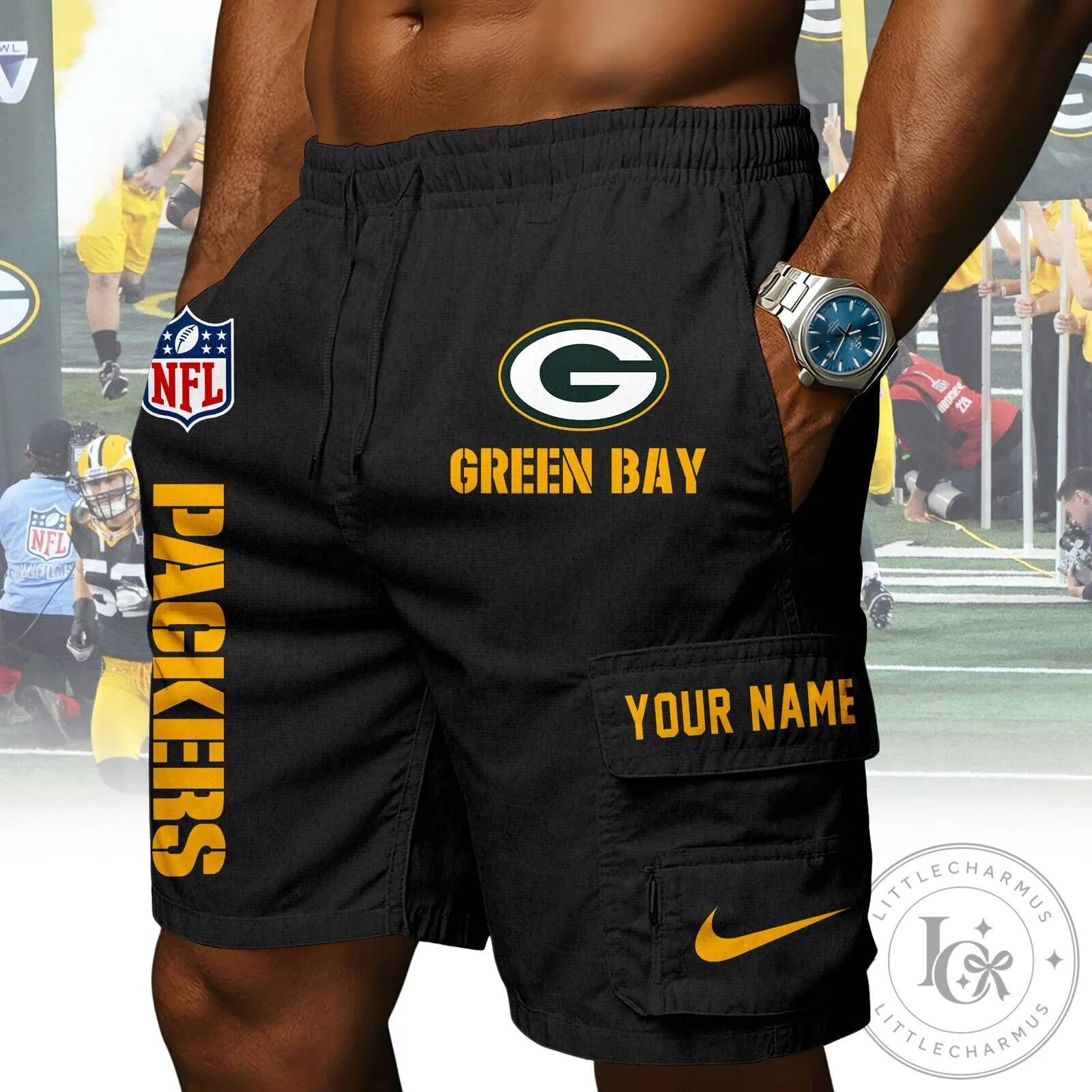 Green Bay Packers NFL Football Team Mens Athletic Shorts 14 Green Bay Packers NFL Football Team Mens Athletic Shorts