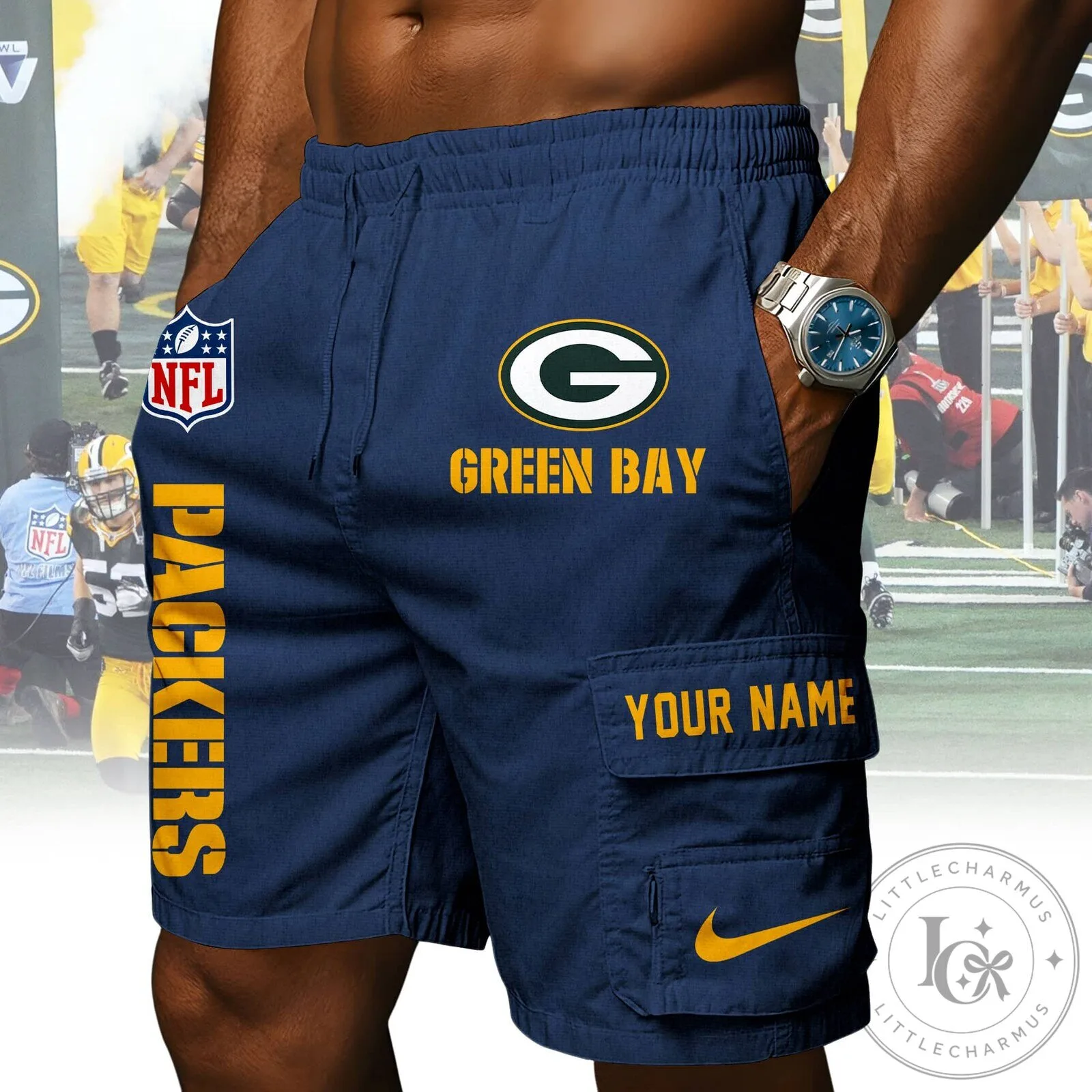 Green Bay Packers NFL Football Team Mens Athletic Shorts 15 Green Bay Packers NFL Football Team Mens Athletic Shorts