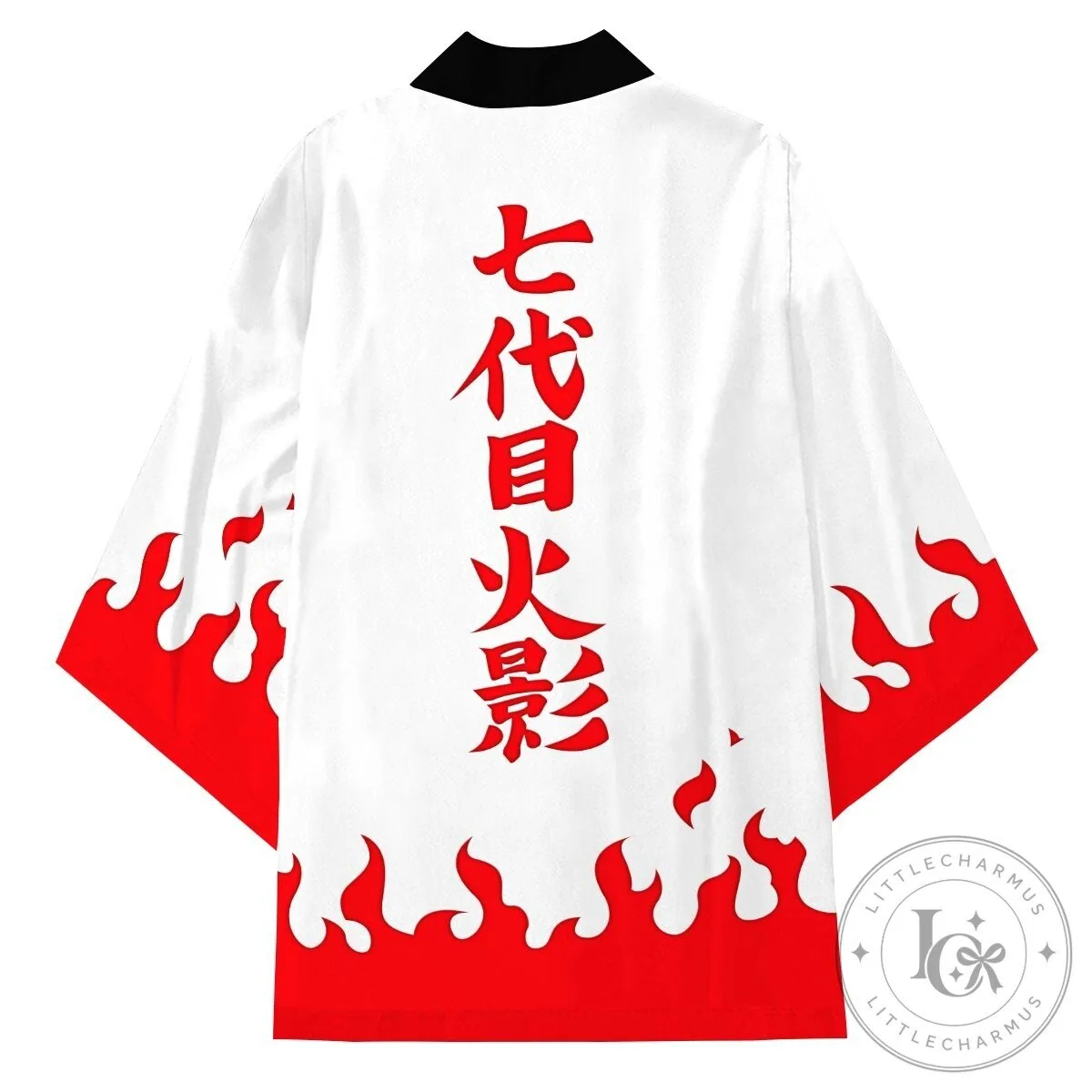 Naruto Seventh Hokage White and Red Flames Anime Kimono Jacket 15 Naruto Seventh Hokage White and Red Flames Anime Kimono Jacket