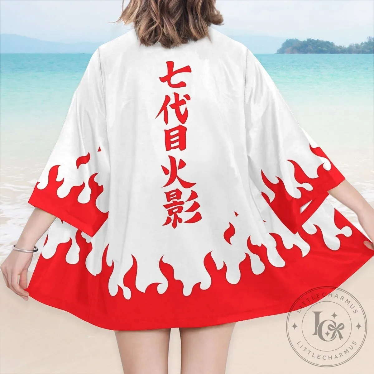 Naruto Seventh Hokage White and Red Flames Anime Kimono Jacket 17 Naruto Seventh Hokage White and Red Flames Anime Kimono Jacket