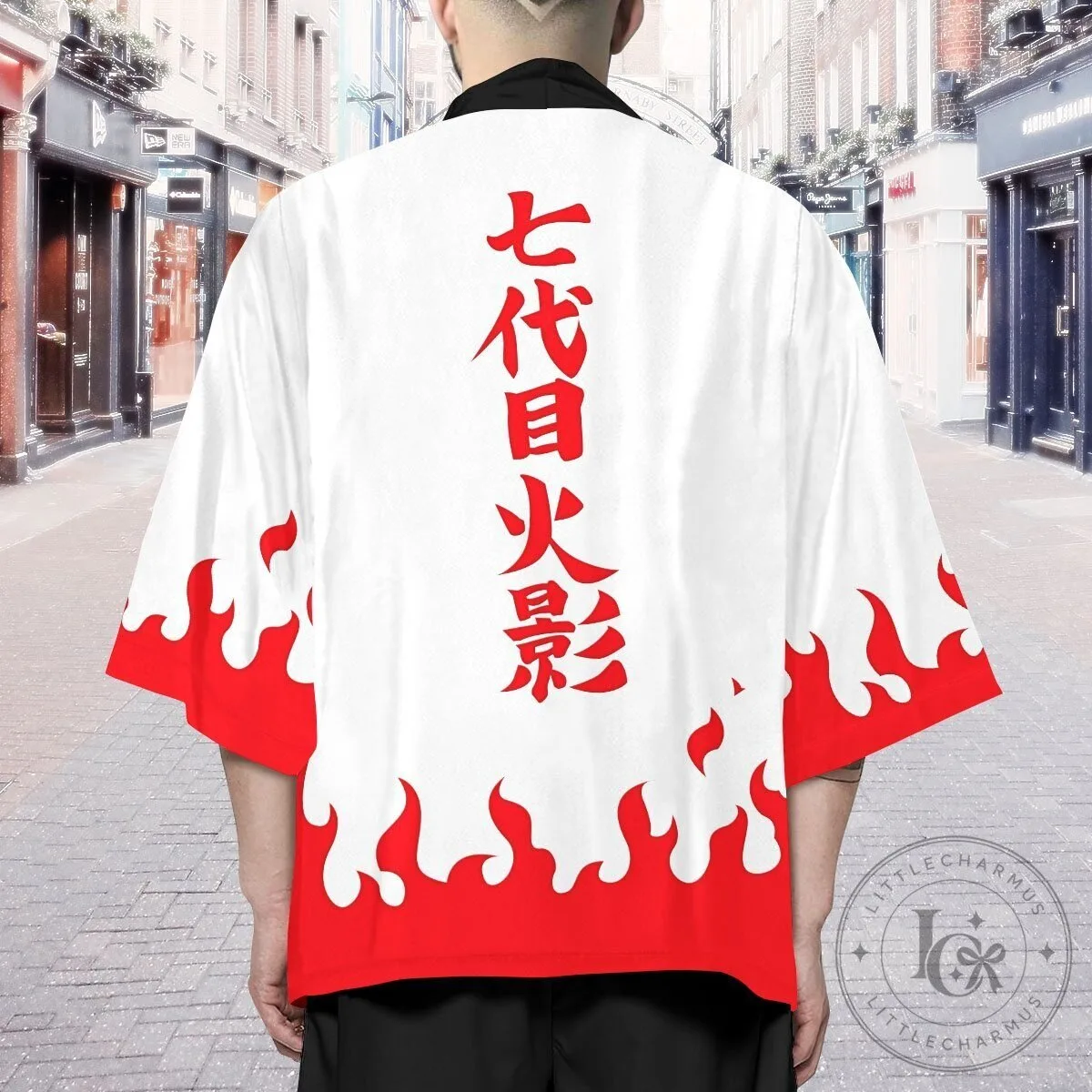 Naruto Seventh Hokage White and Red Flames Anime Kimono Jacket 19 Naruto Seventh Hokage White and Red Flames Anime Kimono Jacket