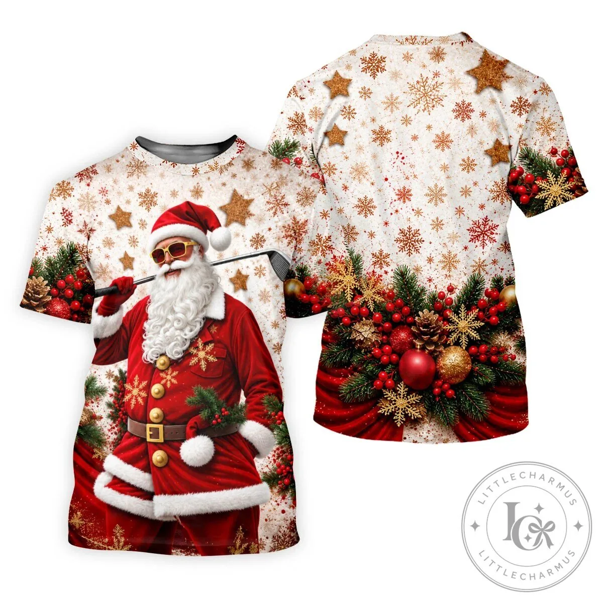 Christmas Santa Claus Golfing Snowflake Holiday Women's Sleeveless Polo Shirt 19 Christmas Santa Claus Golfing Snowflake Holiday Women