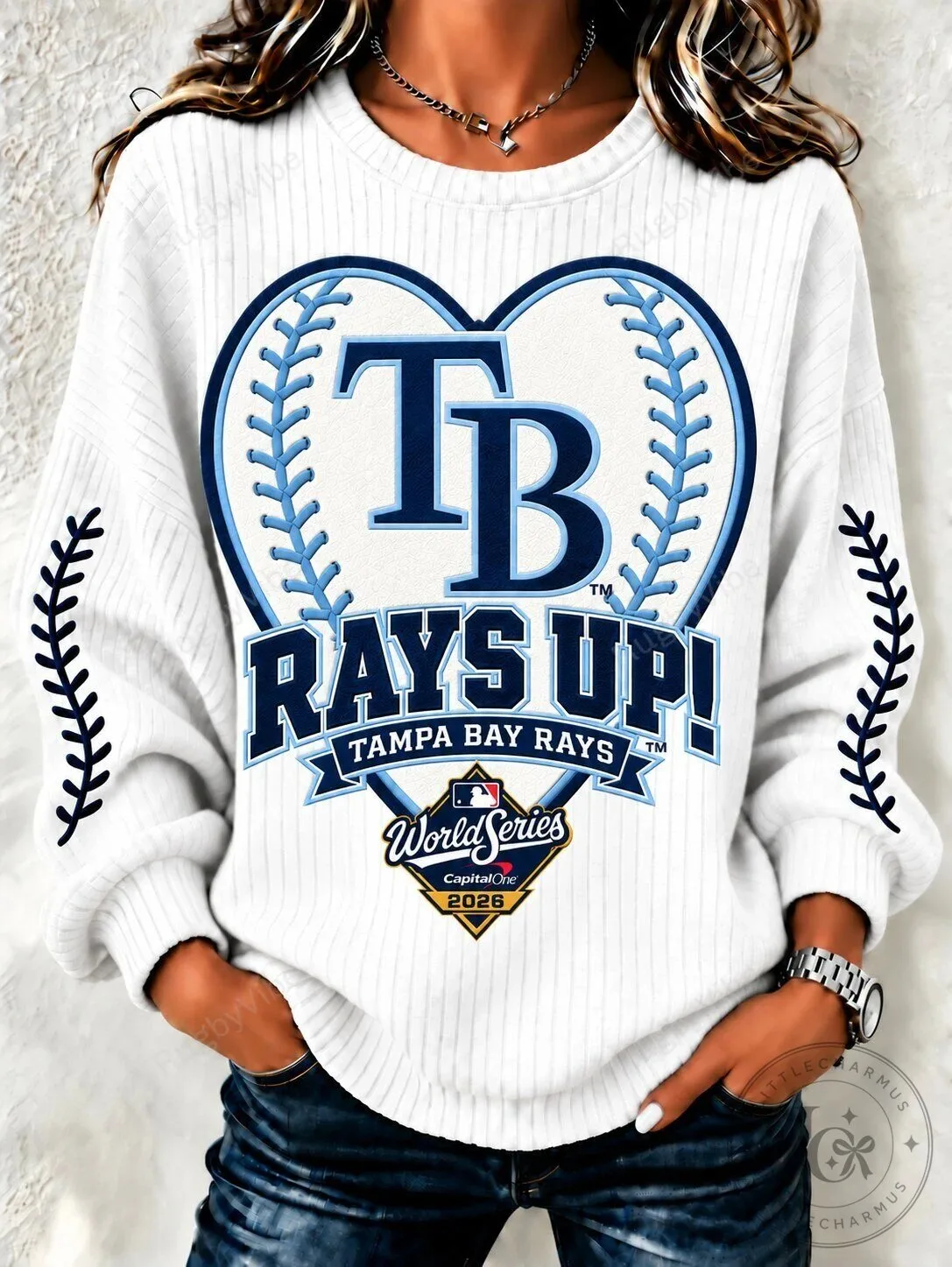 Tampa Bay Rays Baseball Heart Logo World Series 2026 Crewneck Sweatshirt