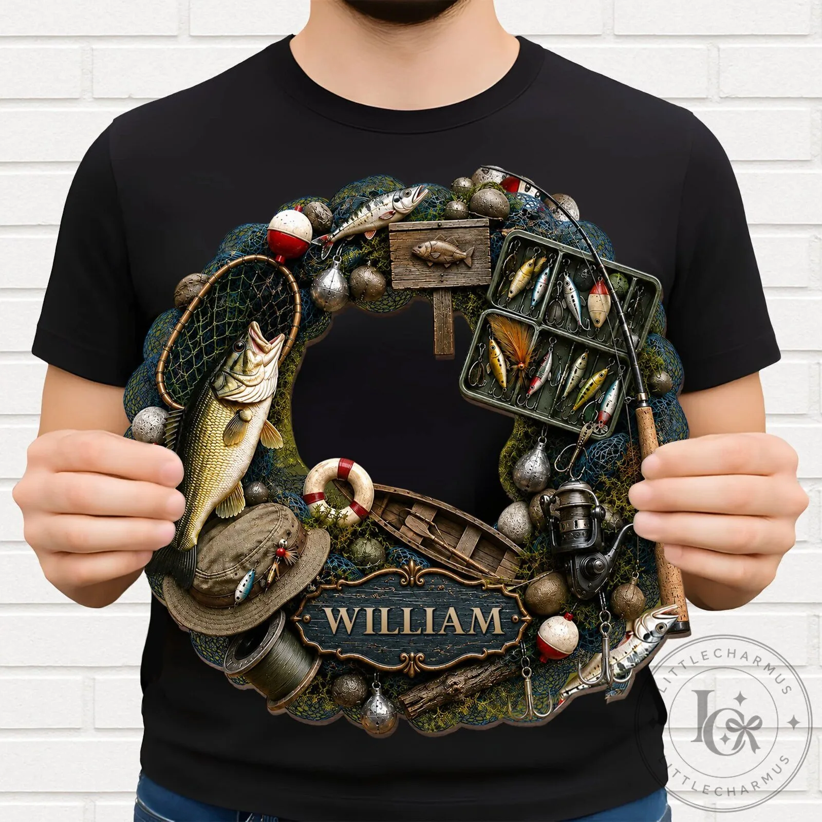 Personalized Fishing Wreath Custom Name Gift for Fishing Lovers Home Decor 12 Personalized Fishing Wreath Custom Name Gift for Fishing Lovers Home Decor