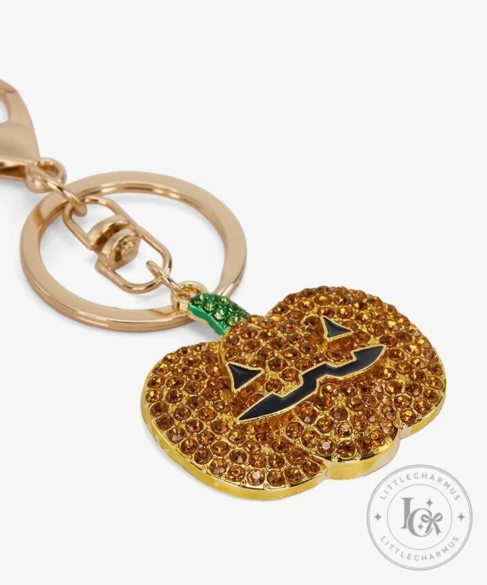 Halloween Pumpkin Jack O'Lantern Rhinestone Keychain Charm 21 Halloween Pumpkin Jack O