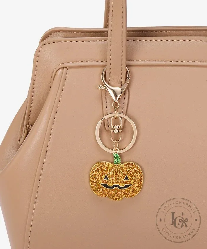 Halloween Pumpkin Jack O'Lantern Rhinestone Keychain Charm 22 Halloween Pumpkin Jack O