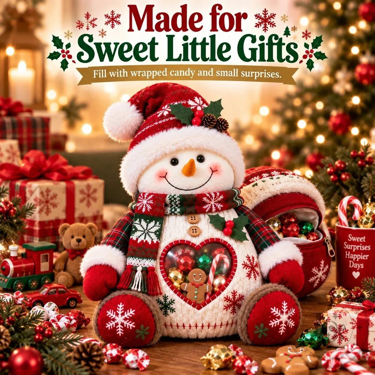 Christmas Snowman Refillable Treat Holder Figurine for Holiday Candy Gifts 25 Christmas Snowman Refillable Treat Holder Figurine for Holiday Candy Gifts