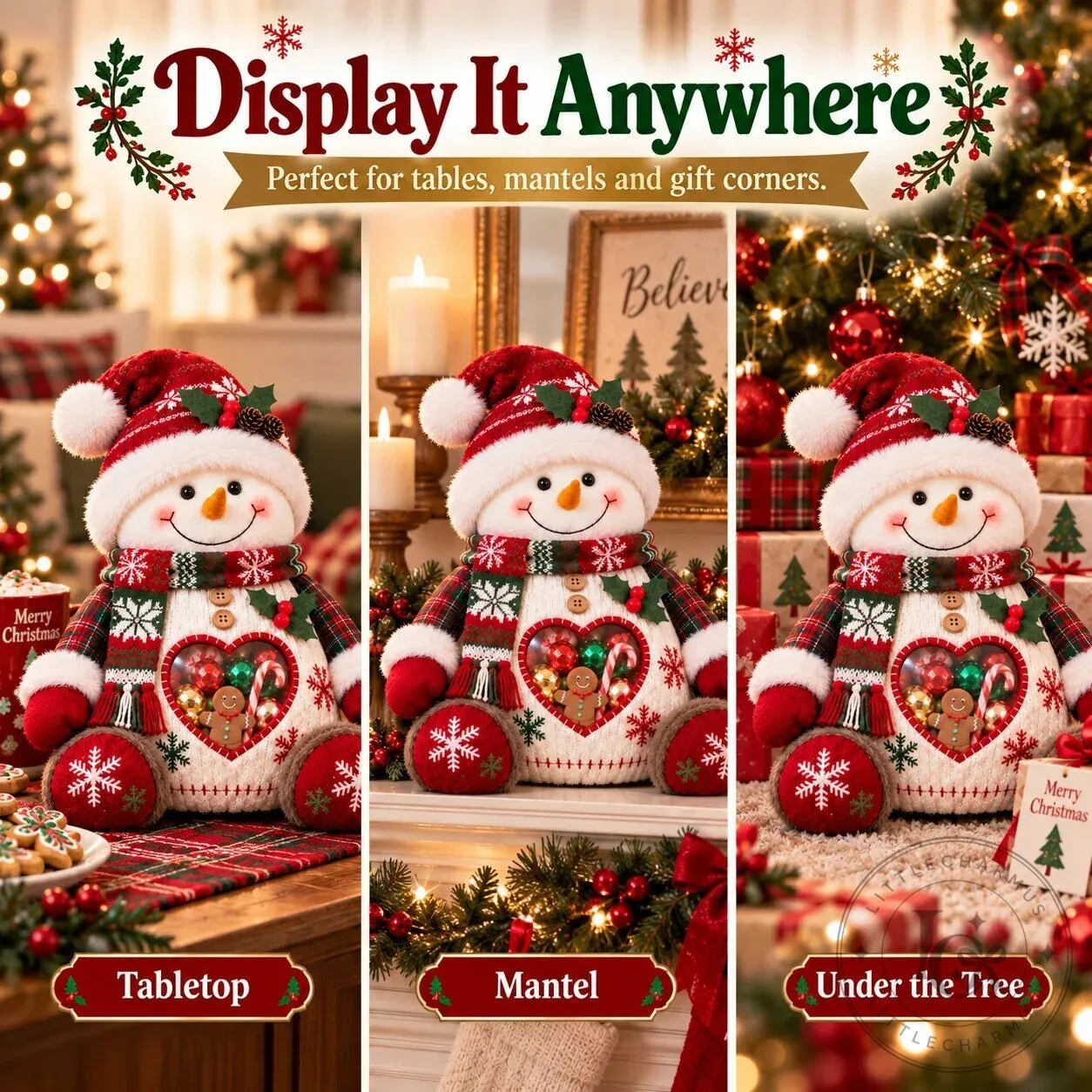 Christmas Snowman Refillable Treat Holder Figurine for Holiday Candy Gifts 28 Christmas Snowman Refillable Treat Holder Figurine for Holiday Candy Gifts