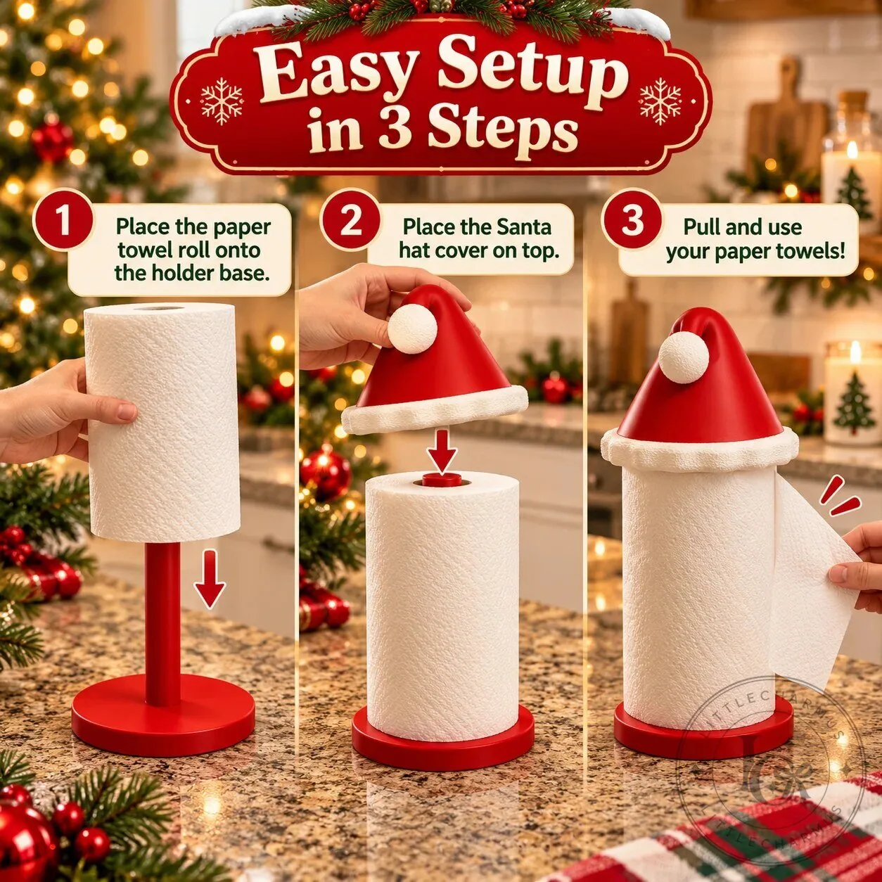 Festive Santa Hat Paper Towel Holder for Christmas Kitchen Decor 20 Festive Santa Hat Paper Towel Holder for Christmas Kitchen Decor