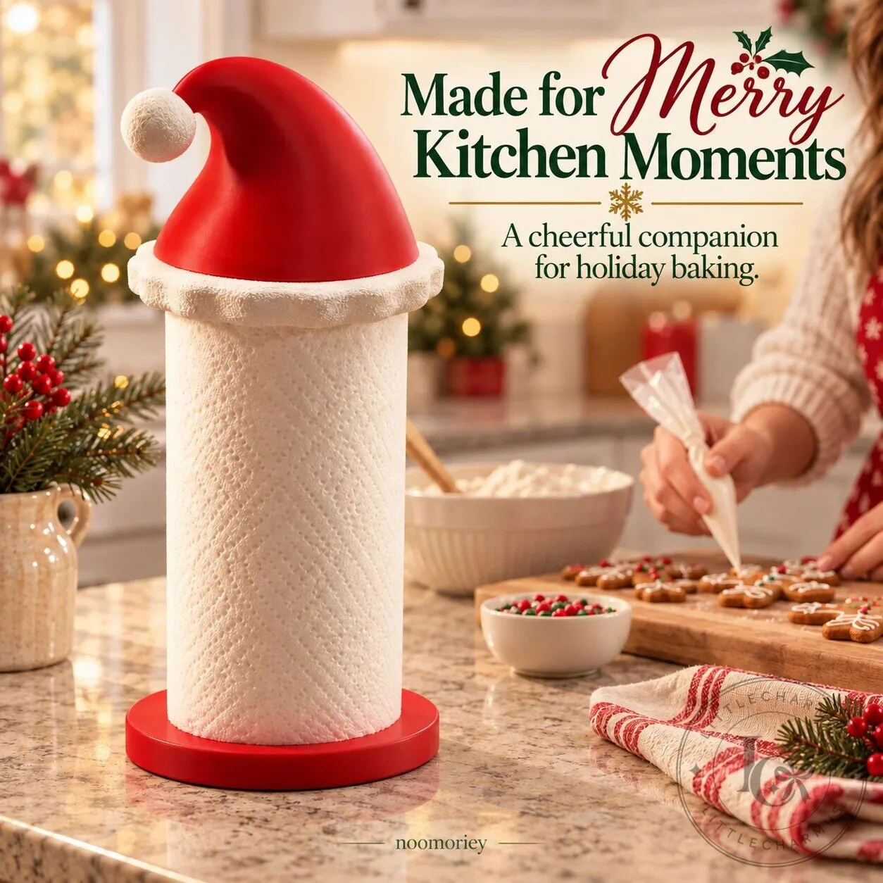 Festive Santa Hat Paper Towel Holder for Christmas Kitchen Decor 21 Festive Santa Hat Paper Towel Holder for Christmas Kitchen Decor