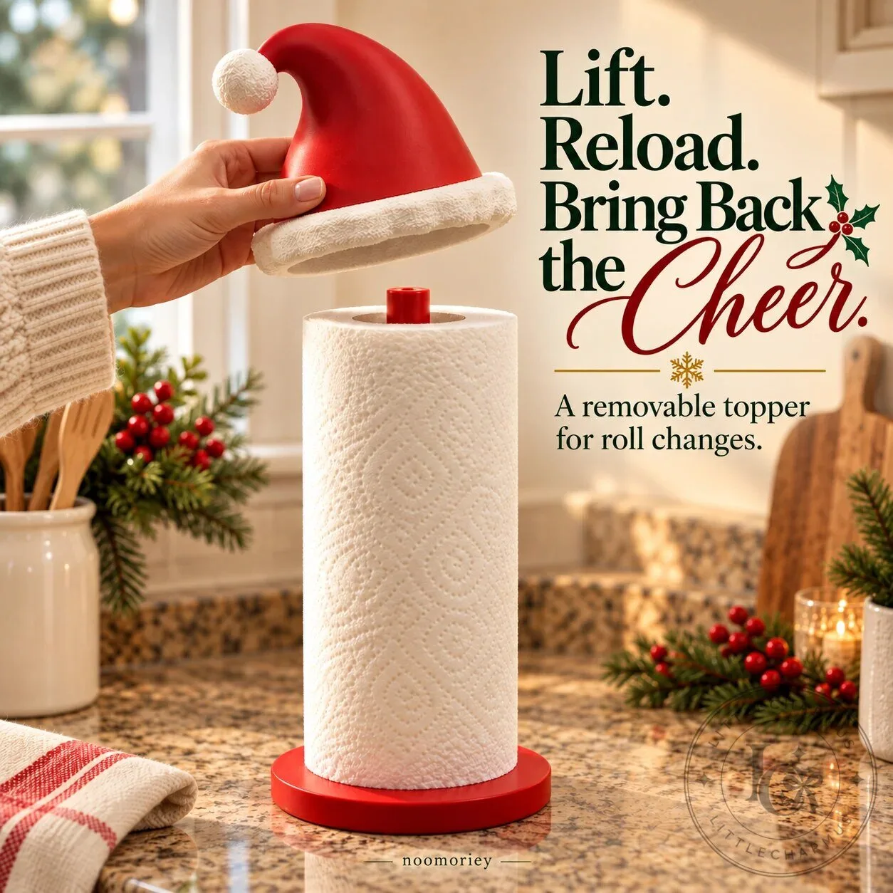 Festive Santa Hat Paper Towel Holder for Christmas Kitchen Decor 23 Festive Santa Hat Paper Towel Holder for Christmas Kitchen Decor