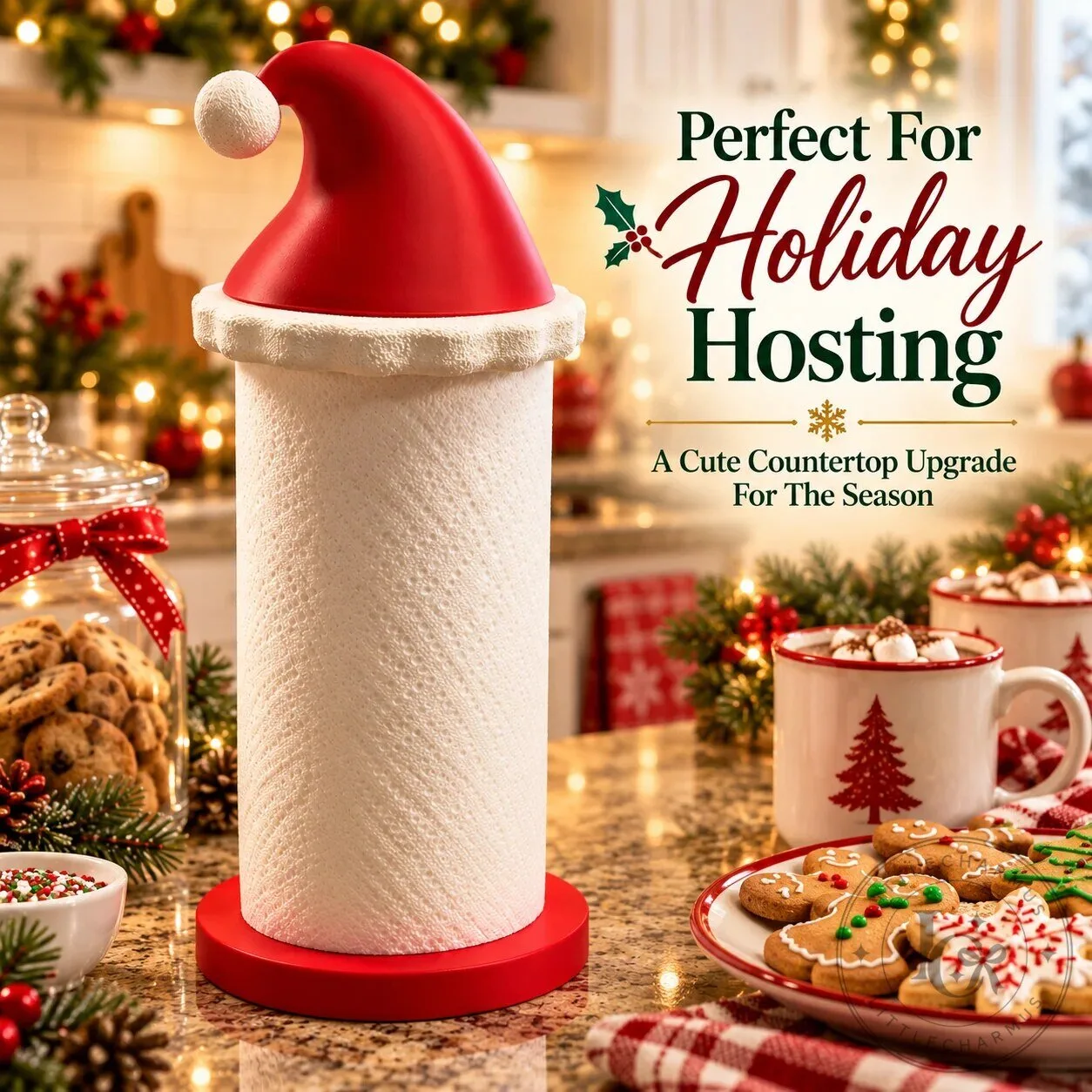 Festive Santa Hat Paper Towel Holder for Christmas Kitchen Decor 26 Festive Santa Hat Paper Towel Holder for Christmas Kitchen Decor