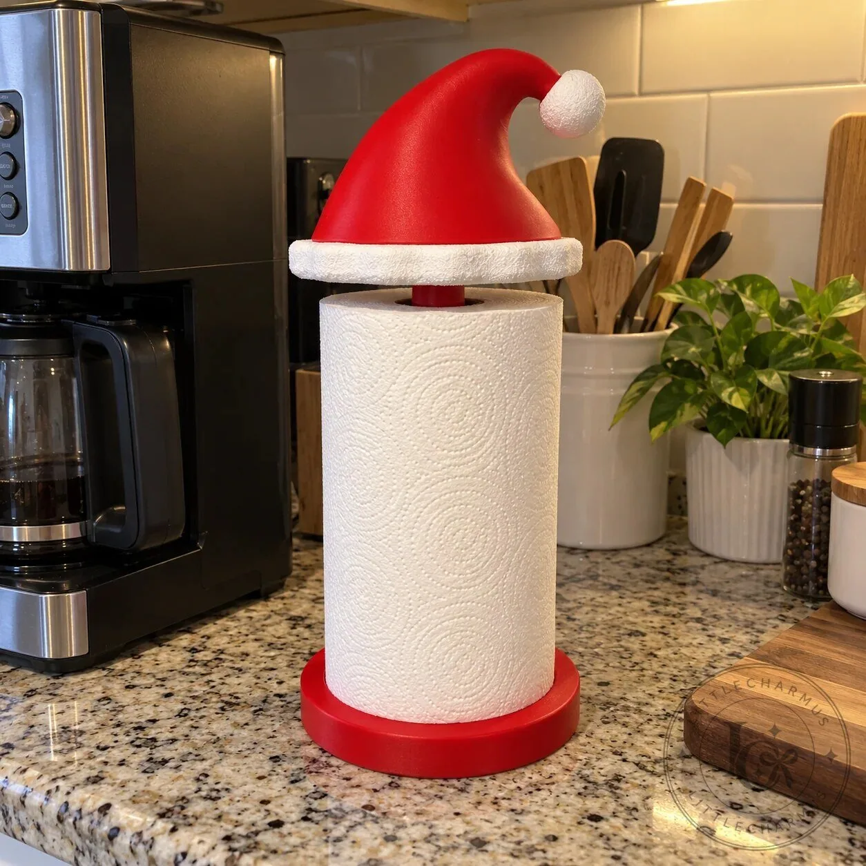 Festive Santa Hat Paper Towel Holder for Christmas Kitchen Decor 29 Festive Santa Hat Paper Towel Holder for Christmas Kitchen Decor