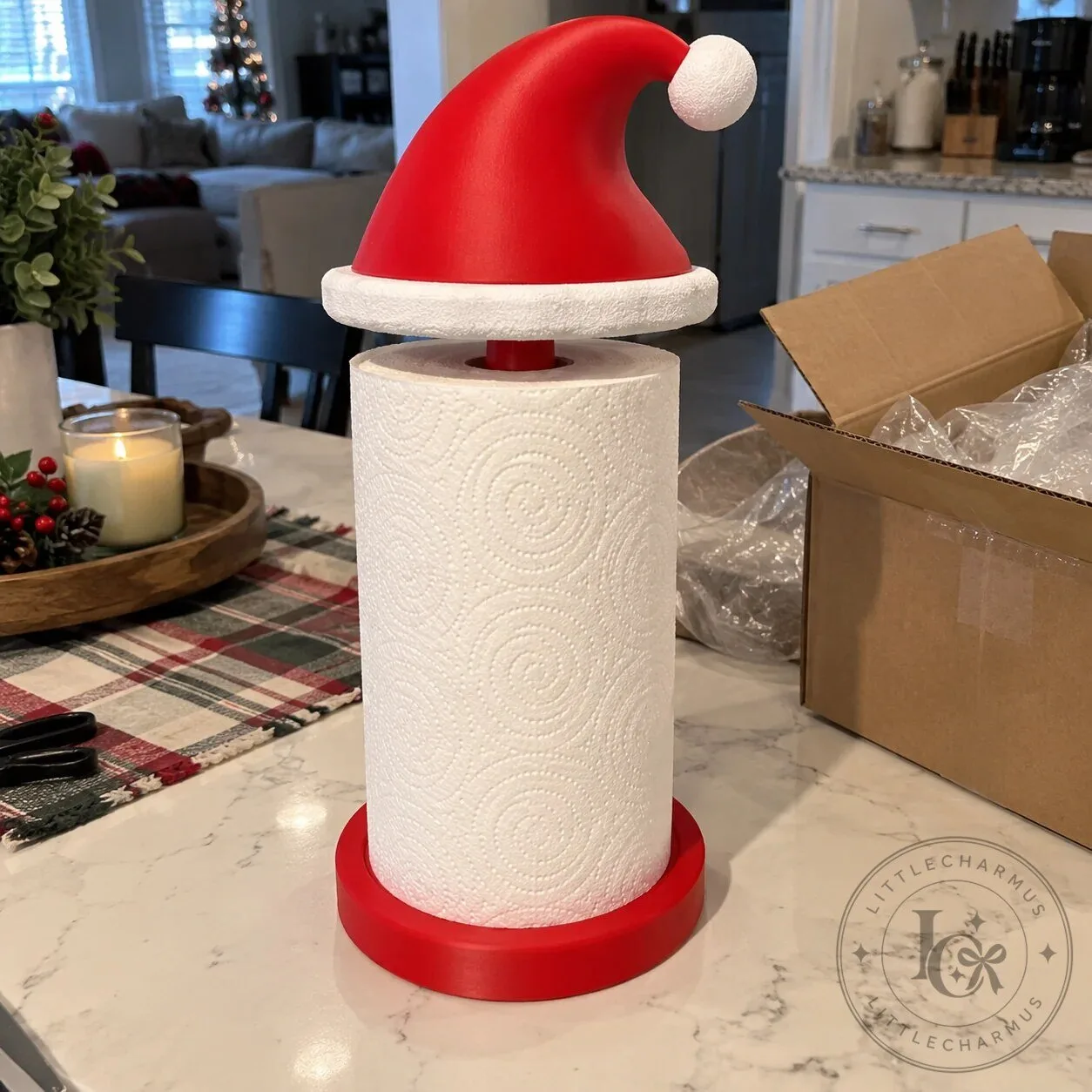 Festive Santa Hat Paper Towel Holder for Christmas Kitchen Decor 30 Festive Santa Hat Paper Towel Holder for Christmas Kitchen Decor