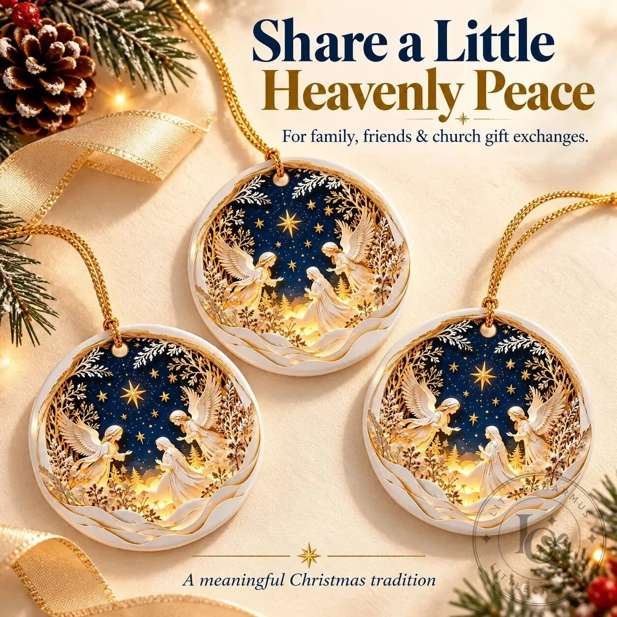 Heavenly Angels Christmas Ornament - Beautiful Reminder of Faith, Peace, and Love