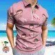 Pink Flamingo Personalized Face Men's Zipper Polo Shirt 17 Pink Flamingo Personalized Face Men