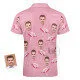 Pink Flamingo Personalized Face Men's Zipper Polo Shirt 20 Pink Flamingo Personalized Face Men