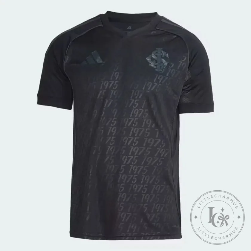 Black 1975 Commemorative Football Fan Jersey with Subtle Pattern 10 Black 1975 Commemorative Football Fan Jersey with Subtle Pattern