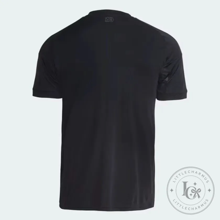 Black 1975 Commemorative Football Fan Jersey with Subtle Pattern 11 Black 1975 Commemorative Football Fan Jersey with Subtle Pattern