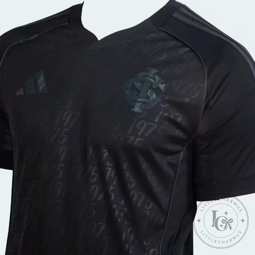 Black 1975 Commemorative Football Fan Jersey with Subtle Pattern 13 Black 1975 Commemorative Football Fan Jersey with Subtle Pattern