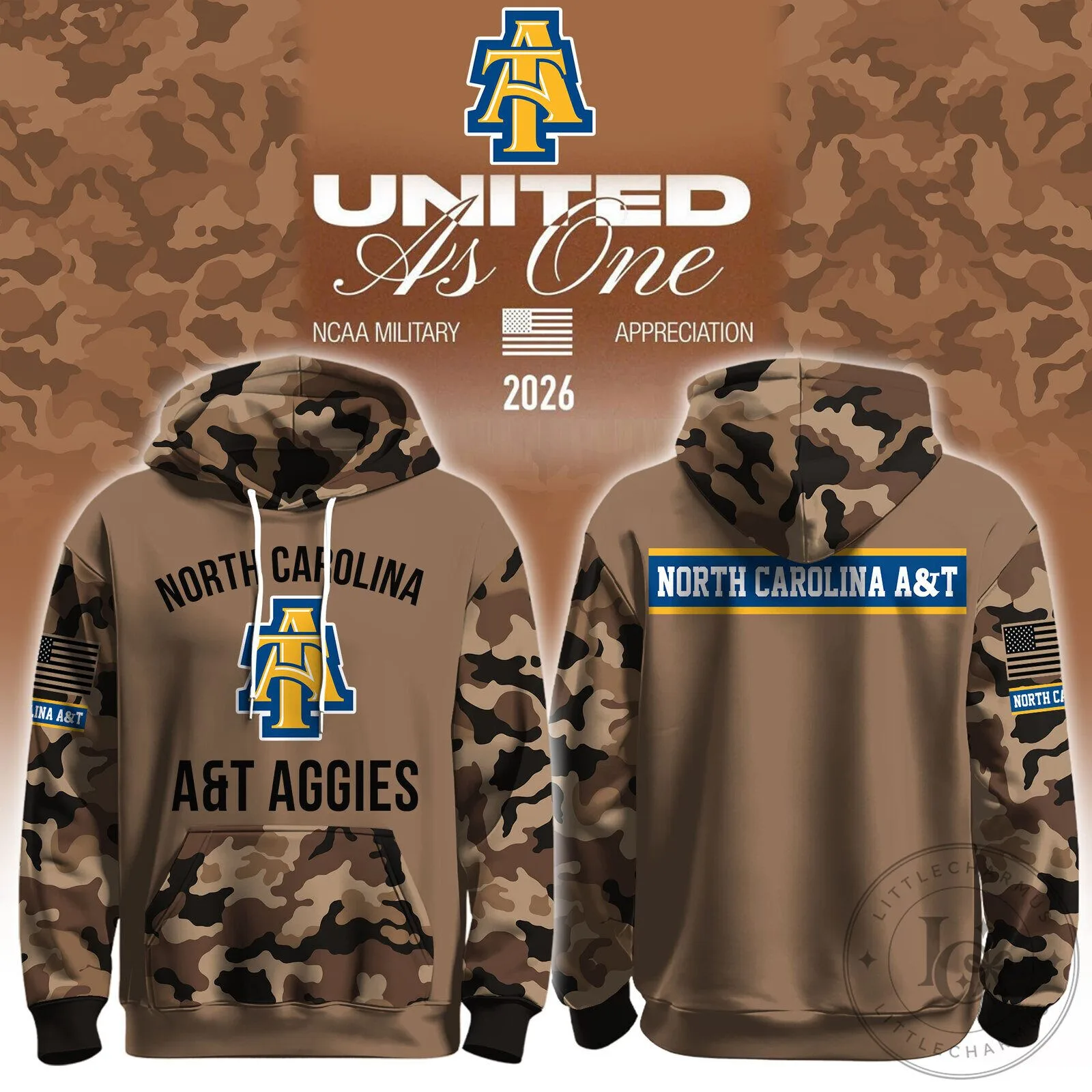 North Carolina A&T Aggies Military Appreciation Camouflage Hoodie 5 North Carolina A&T Aggies Military Appreciation Camouflage Hoodie
